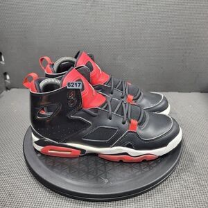 Jordan Red and Black Athletic Sneakers with Mesh Upper